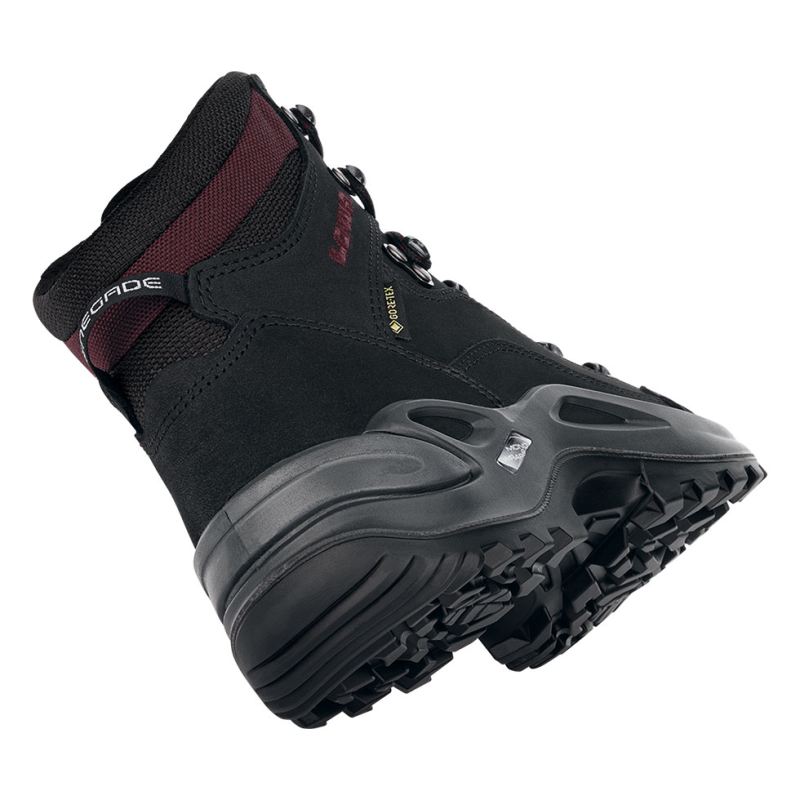 Lowa | Damen Renegade GTX Mid Ws – Schwarz/Burgund | Sofort lieferbar