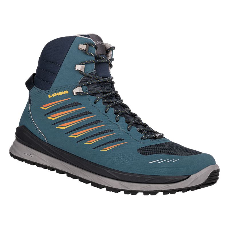 Lowa | Herren Axos GTX Mid, Stahlblau/Orange | Schneller Versand