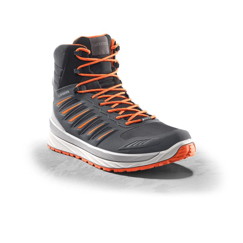 Lowa | Herren Axos GTX Mid, Graphit/Flame | Schneller Versand